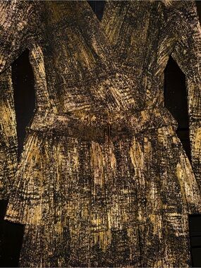 BCBGeneration gold tiered dress.